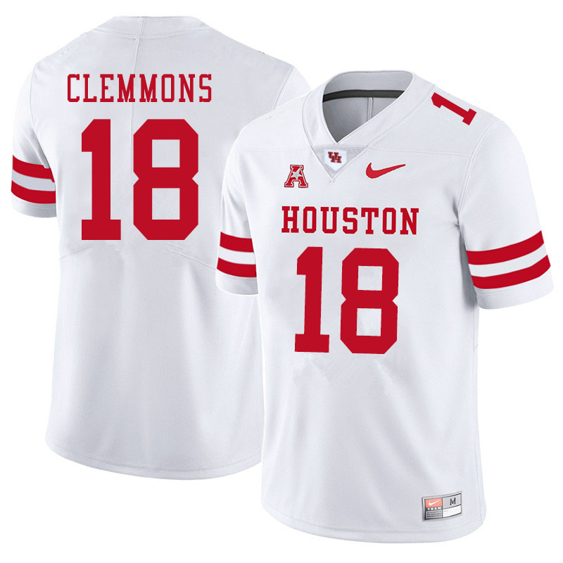 Men #18 Kelvin Clemmons Houston Cougars College Football Jerseys Sale-White